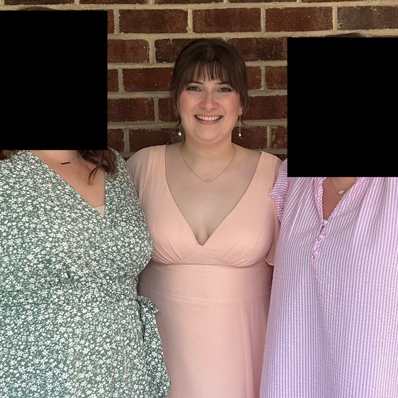 Azazie Kimber dress in Pearl Pink. Sz 16. - Picture 4 of 4